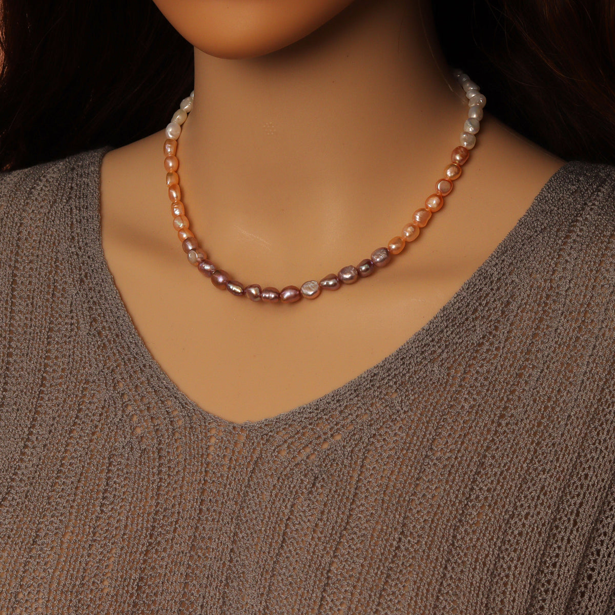 Multicolor Freshwater Pearl necklace Bracelet, Sku#EF805
