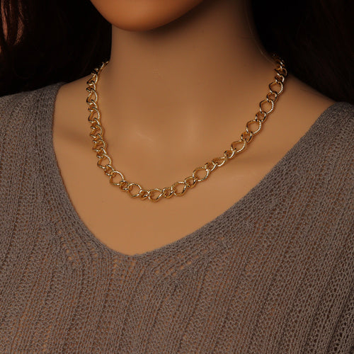 Wholesale Hammered Twsited Oval Link Gold Chain, sku#LX904