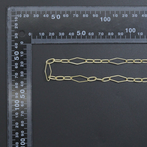 Wholesale Gold Silver Mixed Shape Stainless Chain By Yard, sku#LX907