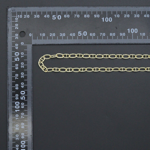 Gold Silver hammered Oval Anchor Chain by Yard, LX908