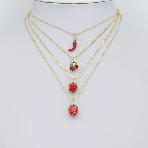 Red Cherry Strawberry Chili Pendant charm, Sku#O133