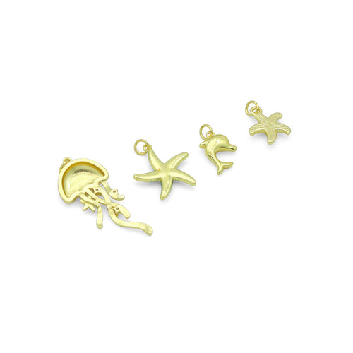 Enamel Jellyfish Blue starfish, Pearl starfish, Dolphin Pendant charm, Sku#A510