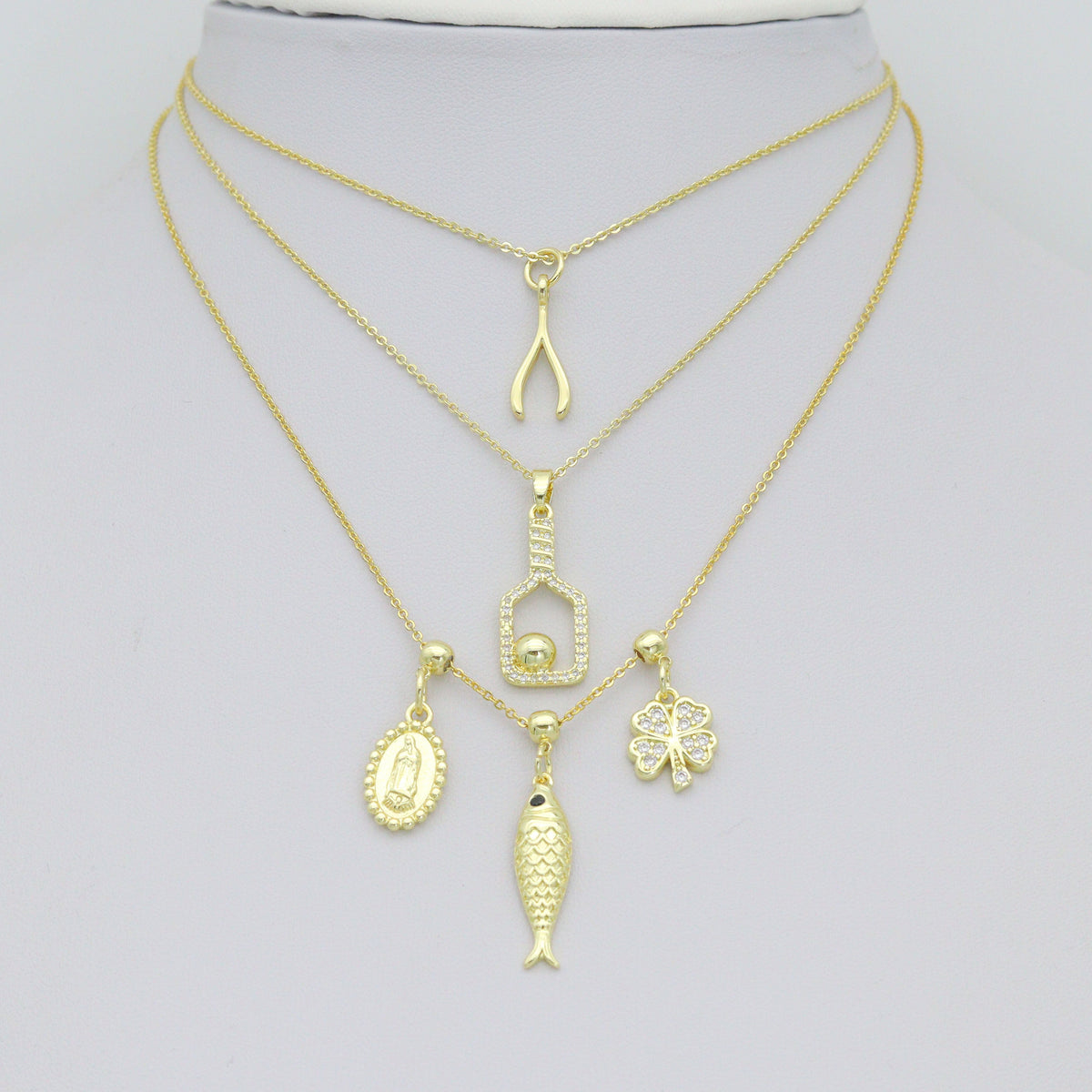 picklebal racket, Wishbone, Fish Clover, Oval Mary Pendant charm for Necklace Bracelet Jewelry Making Supply, Sku#LX926