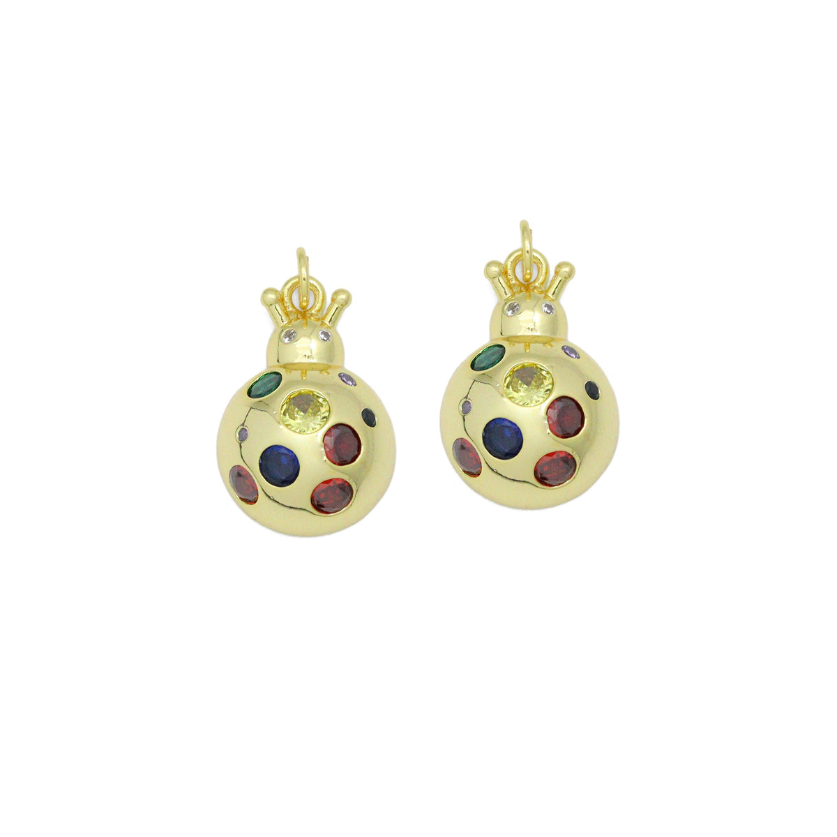 Colorful CZ Ladybird Laybug Pendant charm, Sku#JL209