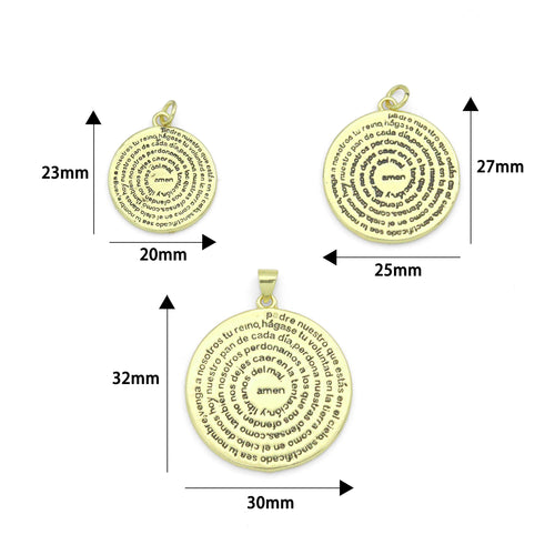 Lord’s Prayer medallion Charm Pendant, Sku#LK1283