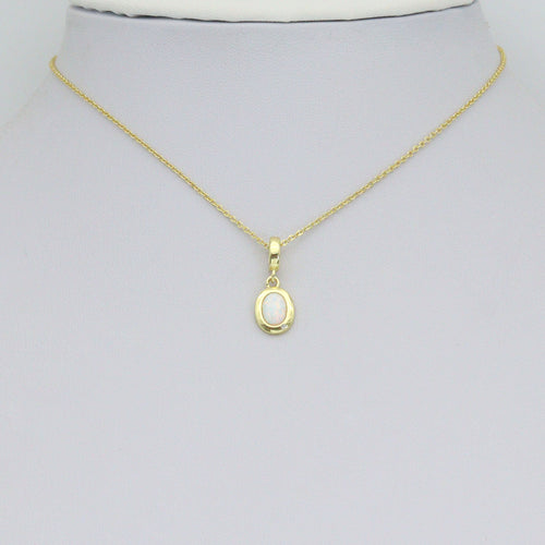 Opal oval Charm Pendant, Sku#LK1284