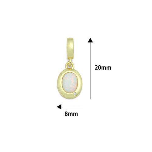 Opal oval Charm Pendant, Sku#LK1284