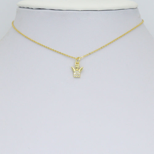 Clear CZ Gold Angel Charm Pendant, Sku#LK1290