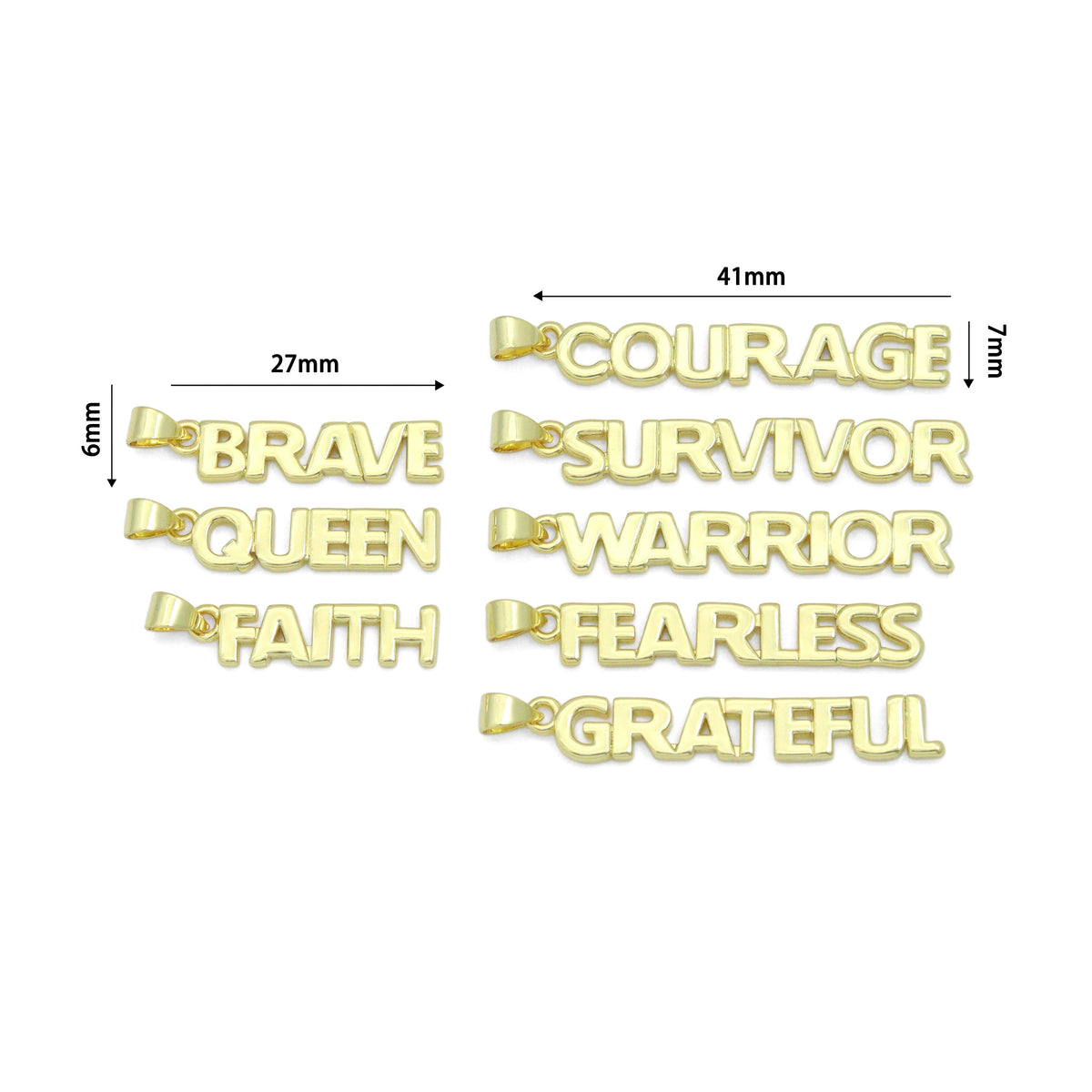 Empowerment Word Charms Collection, Words of Strength charm, Sku#LK1297