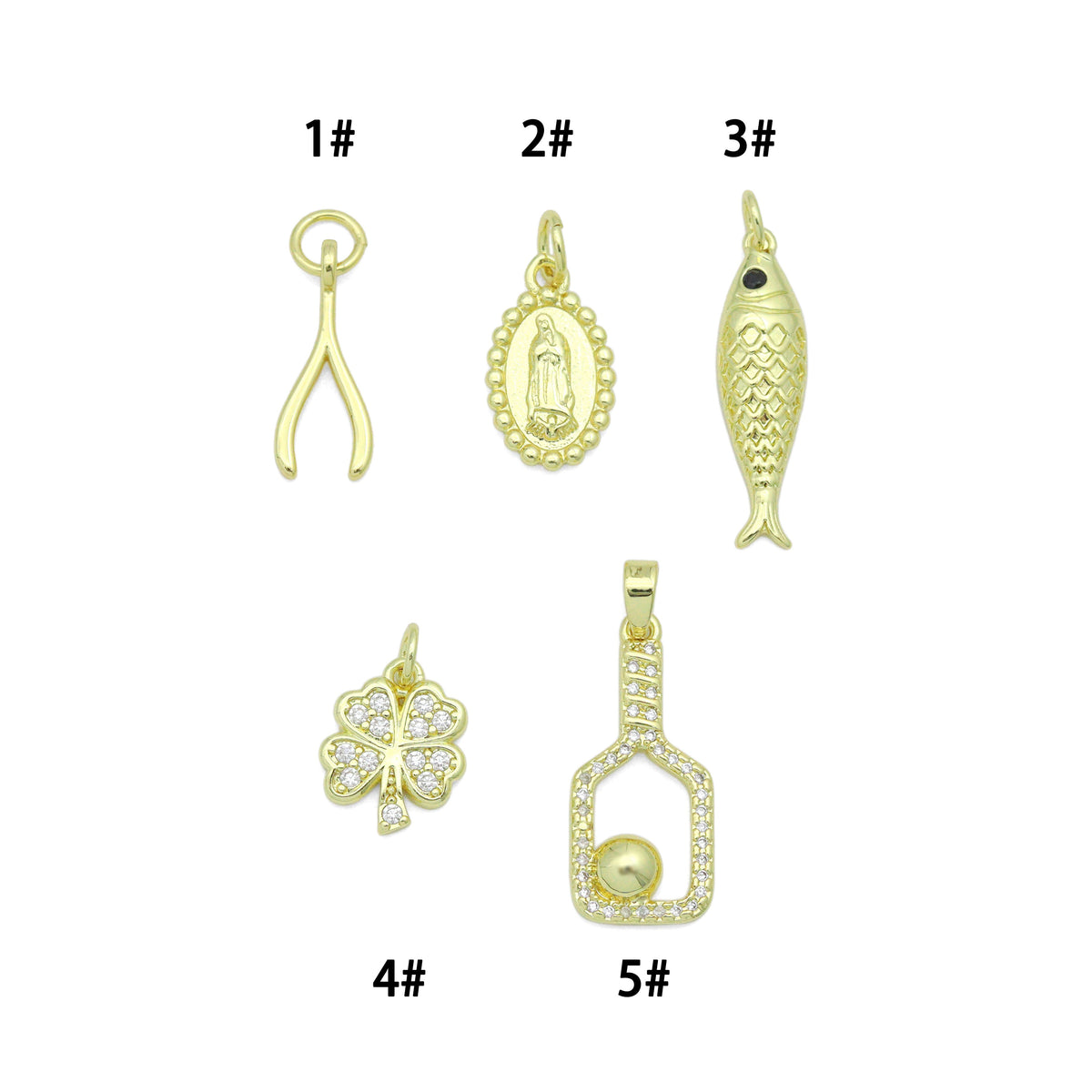 picklebal racket, Wishbone, Fish Clover, Oval Mary Pendant charm for Necklace Bracelet Jewelry Making Supply, Sku#LX926