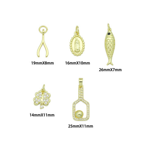 picklebal racket, Wishbone, Fish Clover, Oval Mary Pendant charm for Necklace Bracelet Jewelry Making Supply, Sku#LX926