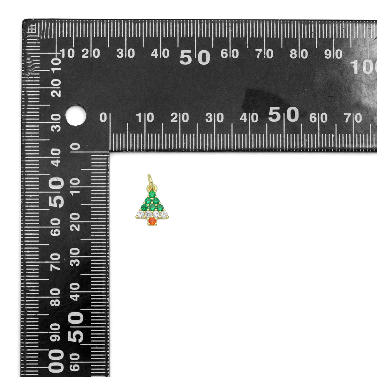 Colorful CZ ChristmasTree charm For Necklace Bracelet Jewelry Making Supply, Sku#LX935