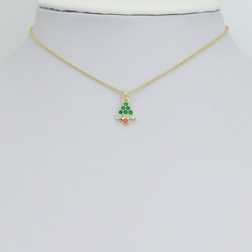Colorful CZ ChristmasTree charm For Necklace Bracelet Jewelry Making Supply, Sku#LX935