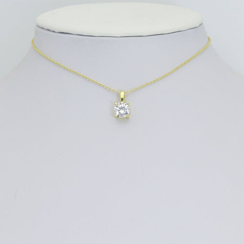 Gold Silver Clear Big Round CZ Pendant charm, Sku#LX937