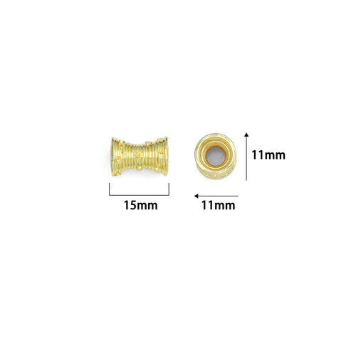 Gold Tube Shape Pendant charm for bracelet necklace making or scarf necklace, Sku#LX939