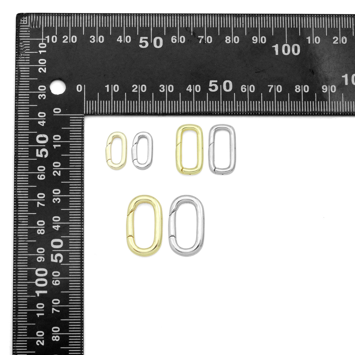 Gold Silver Oval Push Clasp/Spring Clasp, Sku#LX946