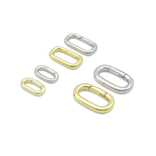 Gold Silver Oval Push Clasp/Spring Clasp, Sku#LX946