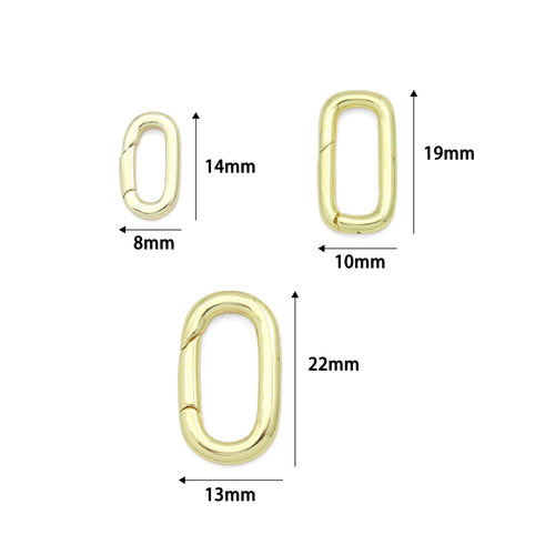 Gold Silver Oval Push Clasp/Spring Clasp, Sku#LX946