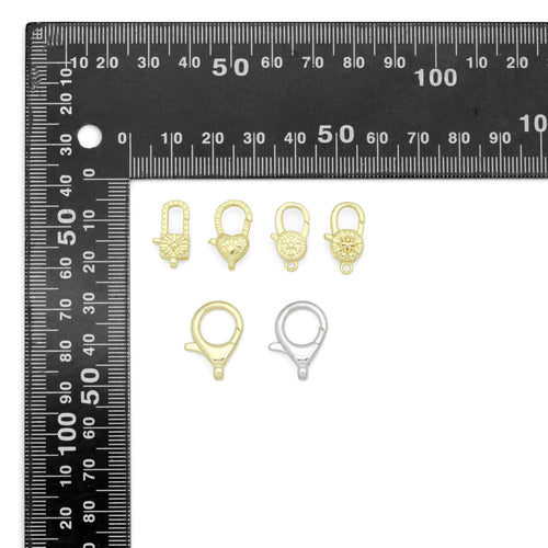 Gold Silver sunflower snowflake bloom Heart Flower Lobster Lock Clasp/Spring Clasp, Sku#LX949
