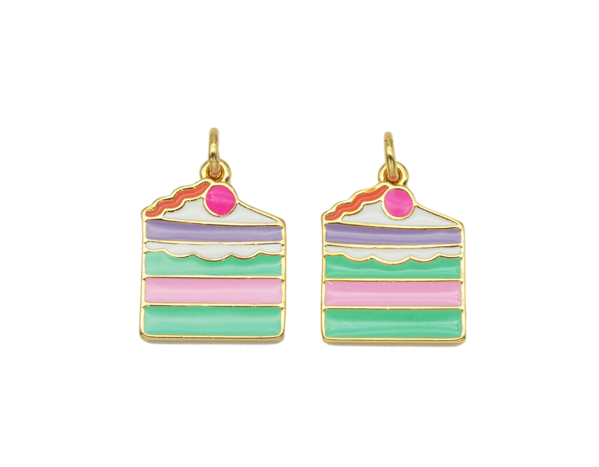 Colorful Enamel Cute Cake Shape Pendant, Sku#LD188
