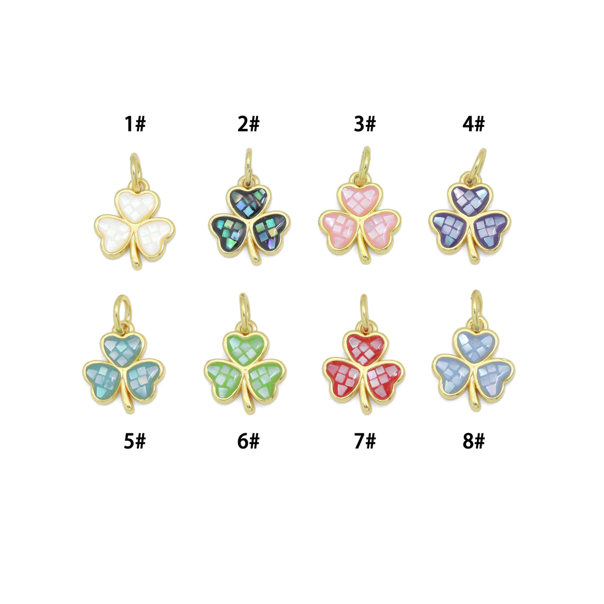 Mother of Pearl Clover Flower Pendant charm, Sku#WL25