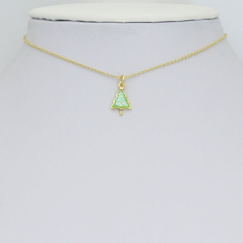 Abalone Mother of Pearl Cedar Tree Charm Pendant, Tree Charm, Sku#WL29