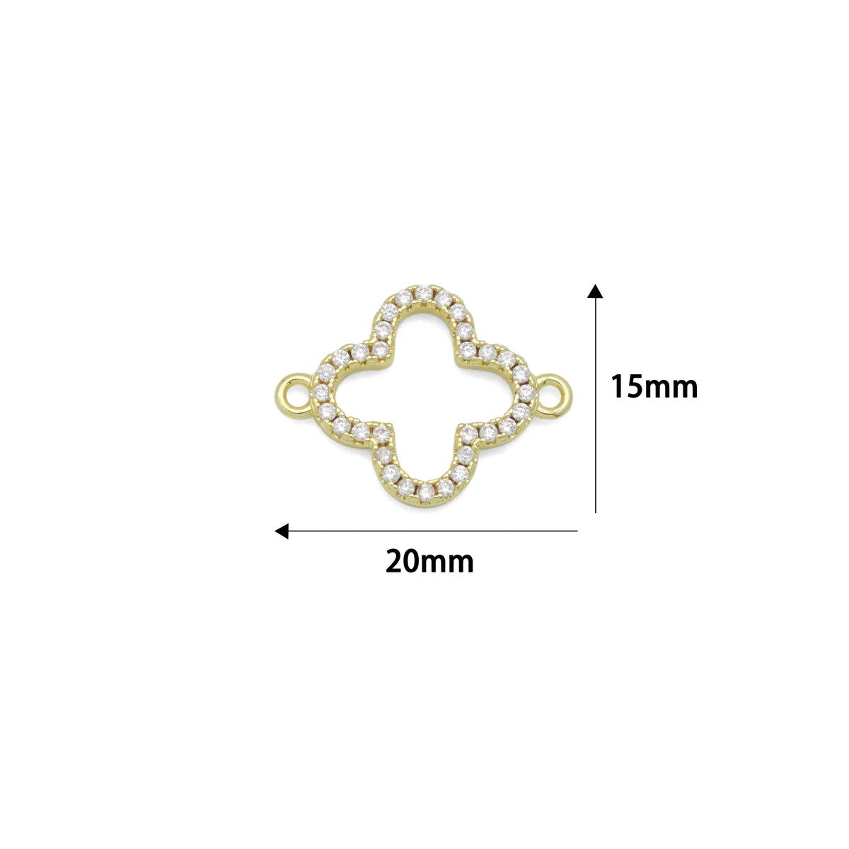CZ Pave Gold Flower Coonector charm, Sku#Y1062