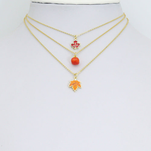 Fall Maple Leaf Pumpkin Charm Pendant, fall charm,Sku#Y1064