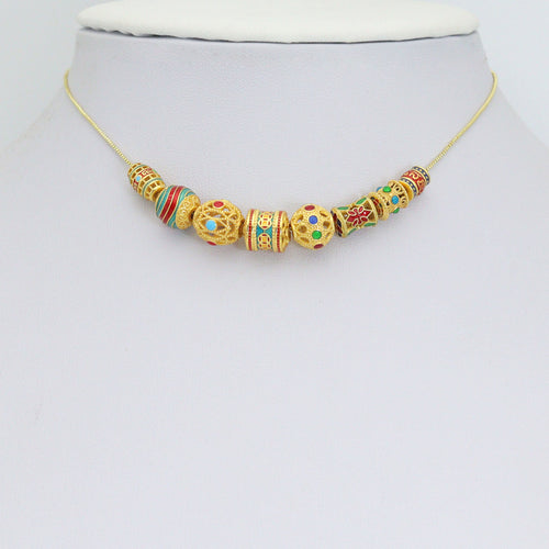 Tibetan-Style Enamel Bead Charm, Colorful Barrel & Round Beads for Jewelry Making, Sku#Y1065