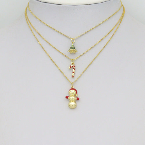 Christmas tree Snowman Candy Cane Charm Pendant, Sku#Y1068