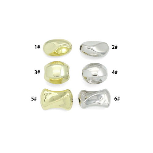 Gold Silver Oval Barrel Hourglass Shape Space Beads Charm Pendant, Sku#Y1073