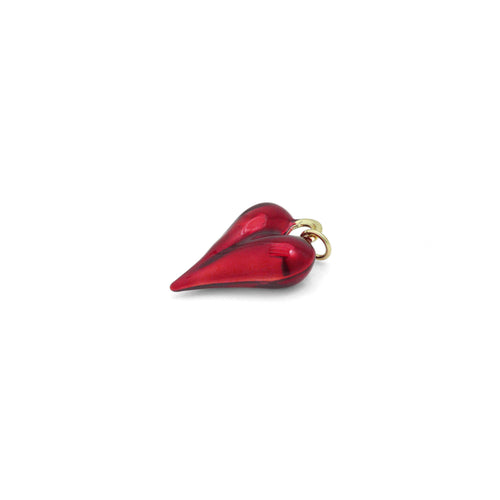 Red Enamel Gold Heart Pendant charm, Sku#Y1074