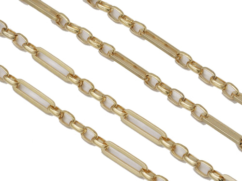 Long Link Mixed Paperclip Chain, sku#LS09