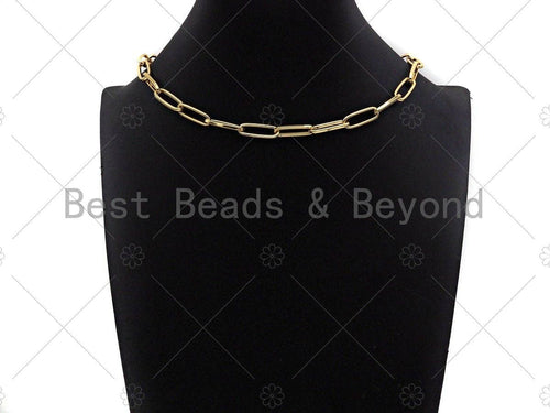 18k Gold/SIlver Filled Large Link Thick Paper Clip Chain by Yard, sku#LS01