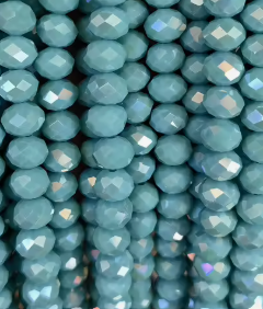 Glass Faceted Rondelle Beads 2-8mm - OPAQUE TURQOUISE 2
