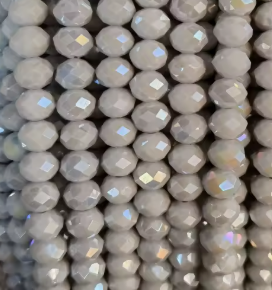 Glass Faceted Rondelle Beads 2-8mm - OPAQUE THISTLE