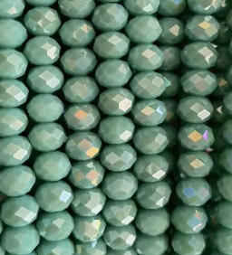Glass Faceted Rondelle Beads 2-8mm - OPAQUE TURQOUISE 1