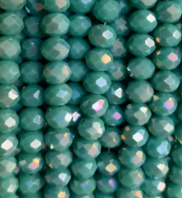Glass Faceted Rondelle Beads 2-8mm - OPAQUE TURQOUISE