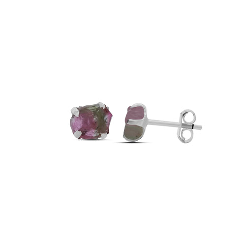 Watermelon Tourmaline Stud Earrings