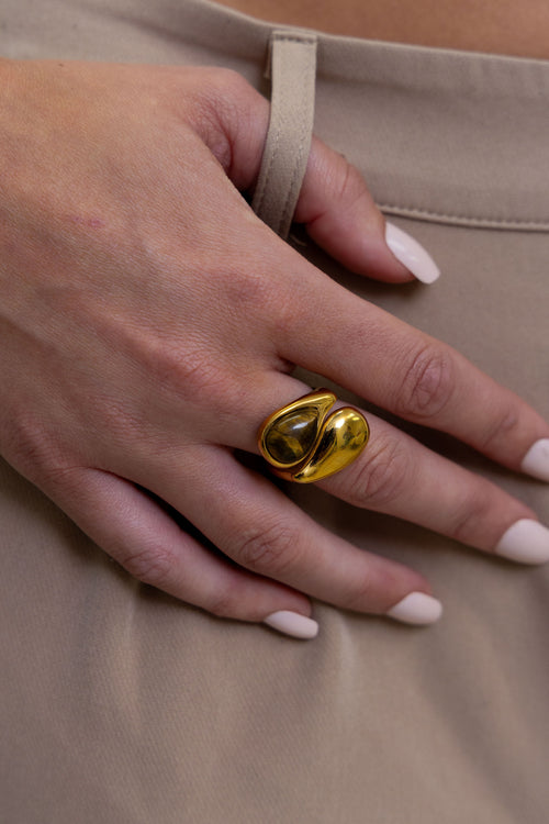 Cami Tiger Eye Stacked Ring