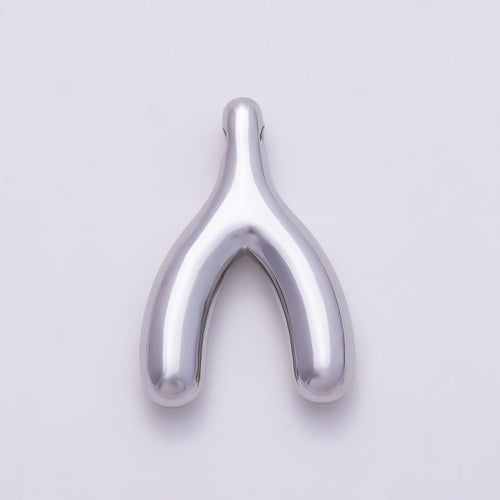 Stainless Steel PVD Gold 18mm Minimalist Lucky Wishbone Pendant in Gold & Silver | Charms-01582 Charms-01583
